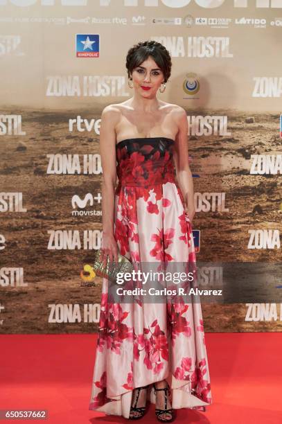 Spanish actress Irene Arcos attends 'Zona Hostil' premiere at the Kinepolis cinema on March 9, 2017 in Madrid, Spain.