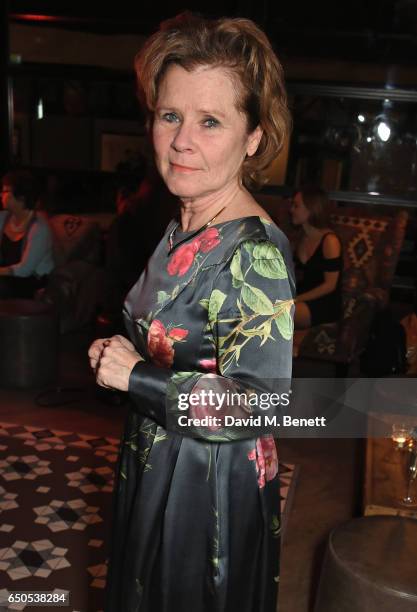 Imelda Staunton attends the press night after party for "Who's Afraid Of Virginia Woolf?" at 100 Wardour St on March 9, 2017 in London, England.