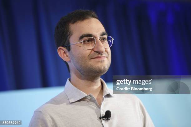 Darian Shirazi, chief executive officer of Radius Intelligence Inc., pauses while speaking during the Montgomery Summit in Santa Monica, California,...