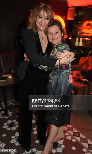 Sonia Friedman and Imelda Staunton attend the press night after party for "Who's Afraid Of Virginia Woolf?" at 100 Wardour St on March 9, 2017 in...