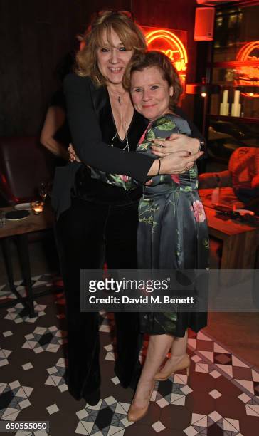 Sonia Friedman and Imelda Staunton attend the press night after party for "Who's Afraid Of Virginia Woolf?" at 100 Wardour St on March 9, 2017 in...