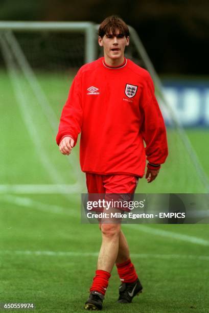 Aston Villa's Gareth Barry, training with the England squad for the first time