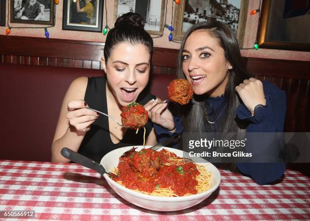 Clare Galterio and her co-host Sammi "Sweetheart" Giancola celebrate National Meatball Day with a "Just Sayin' LIVE Podcast" at Buca di Beppo Times...