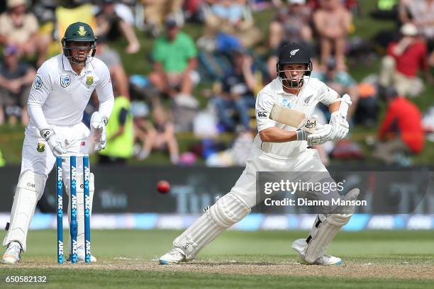 Watling of New Zealand bats during day three of the First Test match between New Zealand and South Africa at University Oval on March 10, 2017 in...