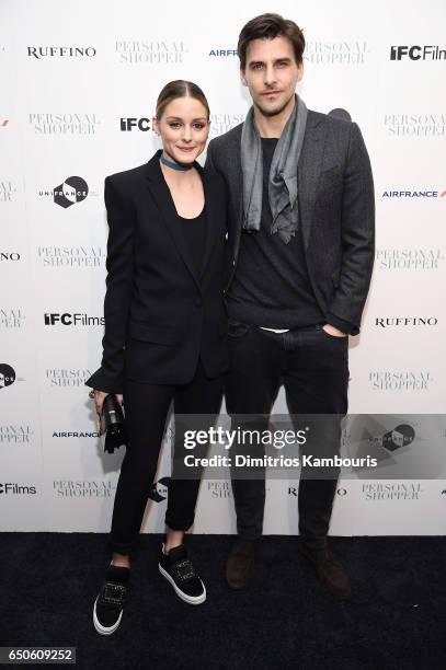 Olivia Palermo and Johannes Huebl attend the "Personal Shopper" premiere at Metrograph on March 9, 2017 in New York City.