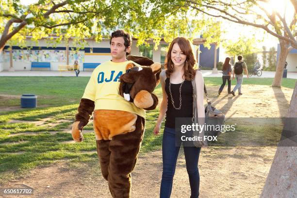 Penn Badgley and Emma Stone in the FOX Presents network theatrical premiere of Easy A, airing Friday, May 20 on FOX.