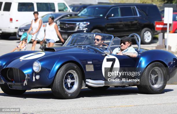 Johnny Hallyday and Maxim Nucci aka Yodelice are seen in Malibu on March 09, 2017 in Los Angeles, California.