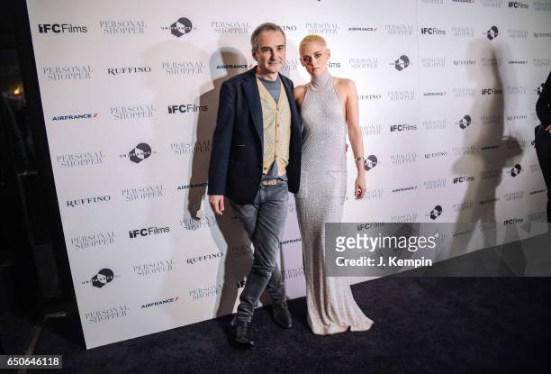 Director Olivier Assayas and actress Kristen Stewart attend the "Personal Shopper" New York Premiere at Metrograph on March 9, 2017 in New York City.