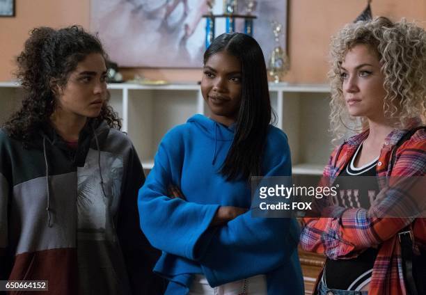 Brittany O'Grady, Ryan Destiny and Jude Demorest in the "Mama's Boy" episode of STAR airing Wednesday, Feb. 15 on FOX.