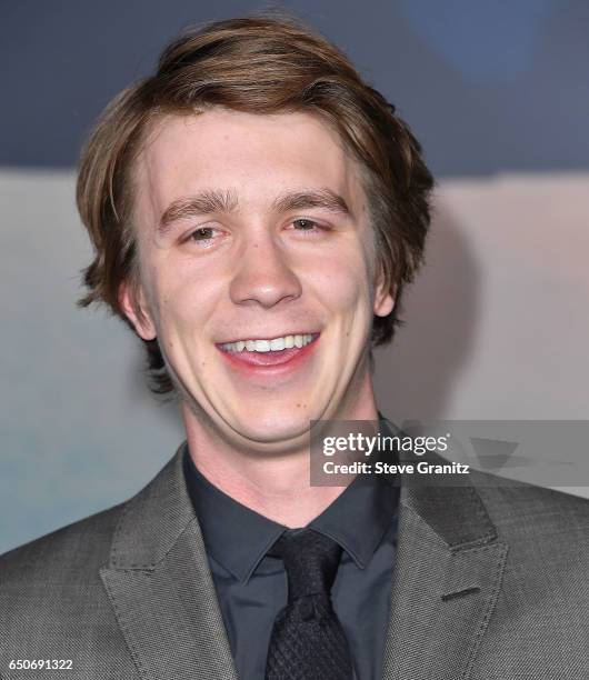 Thomas Mann arrives at the Premiere Of Warner Bros. Pictures' "Kong: Skull Island" at Dolby Theatre on March 8, 2017 in Hollywood, California.