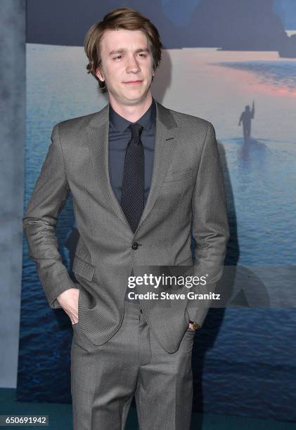 Thomas Mann arrives at the Premiere Of Warner Bros. Pictures' "Kong: Skull Island" at Dolby Theatre on March 8, 2017 in Hollywood, California.
