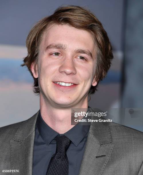 Thomas Mann arrives at the Premiere Of Warner Bros. Pictures' "Kong: Skull Island" at Dolby Theatre on March 8, 2017 in Hollywood, California.