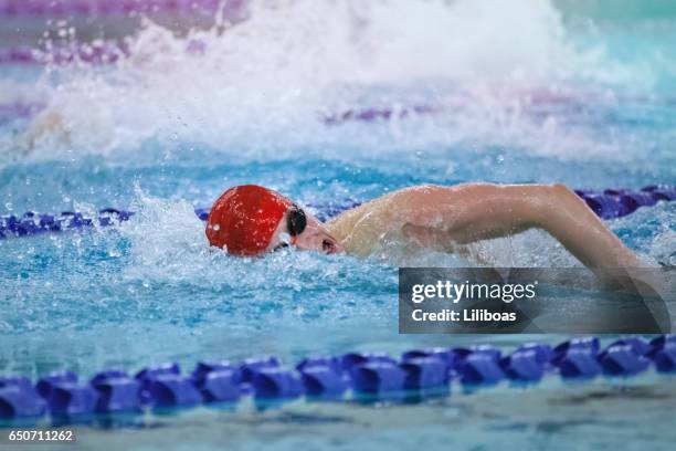 piscina de niño en encuentro de natación - torneo de natación fotografías e imágenes de stock