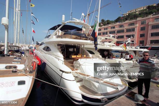 Jordan owner Eddie Jordan's boat moored in Monaco harbour