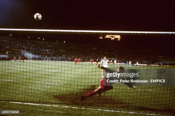 Roma's Francesco Graziani blazes the vital penalty over the bar, to hand the European Cup to Liverpool