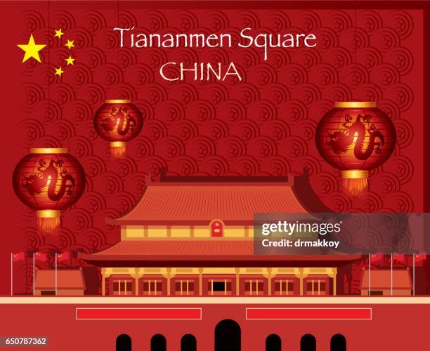 tiananmen square - tiananmen square stock illustrations