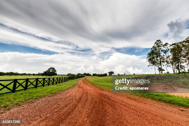 landweg in een bewolkte dag - grenzenlos stockfoto's en -beelden