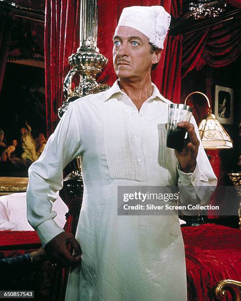 English actor David Niven as Sir James Bond in the spy spoof 'Casino Royale', 1967.