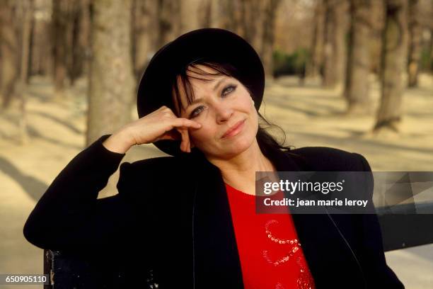 Danish actress Anna Karina in the Luxembourg Gardens.