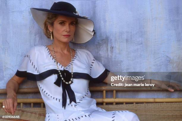 French actress Catherine Deneuve on the set of "Indochine", by French director, screenwriter and actor Regis Wargnier.