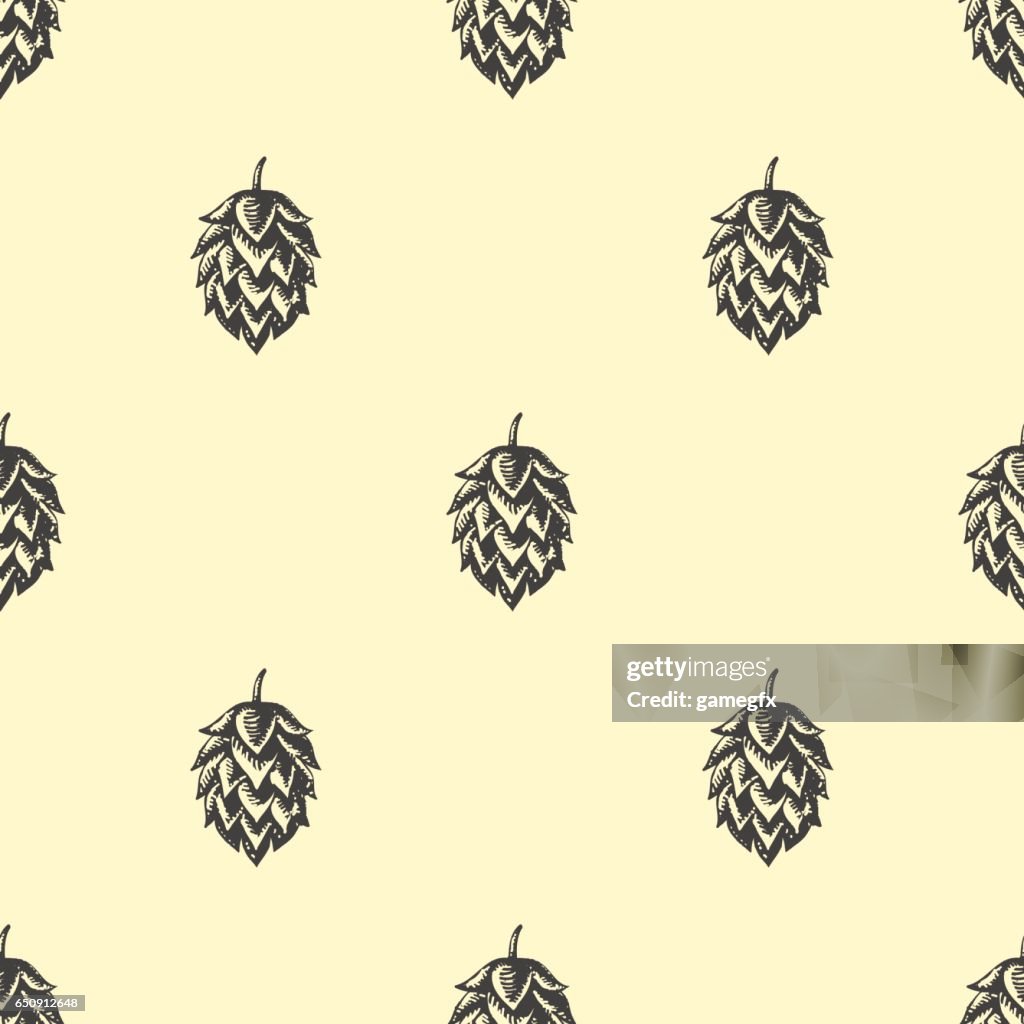Hop Pattern Vector Hop Beer Seamless Pattern Background High-Res Vector Graphic - Getty Images