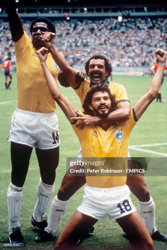 Soccer - FIFA World Cup Mexico 86 - Group D - Brazil v Spain - Estadio Jalisco, Guadalajara