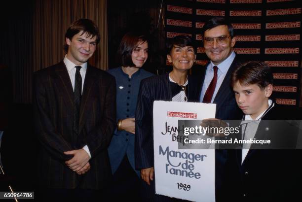 Jean-Louis Beffa With His Wife and Children