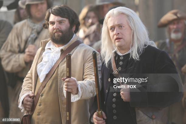 John Gemberling and Neil Casey in the "The Shot Heard Round The World" episode of MAKING HISTORY airing Sunday, March12 on FOX.