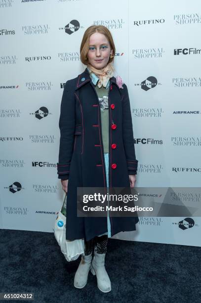 Actress India Menuez attends the "Personal Shopper" New York Premiere at Metrograph on March 9, 2017 in New York City.