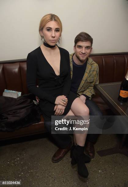 Actress Zosia Mamet and actor Evan Jonigkeit attend the after-party for the "Personal Shopper" New York Premiere at Metrograph on March 9, 2017 in...