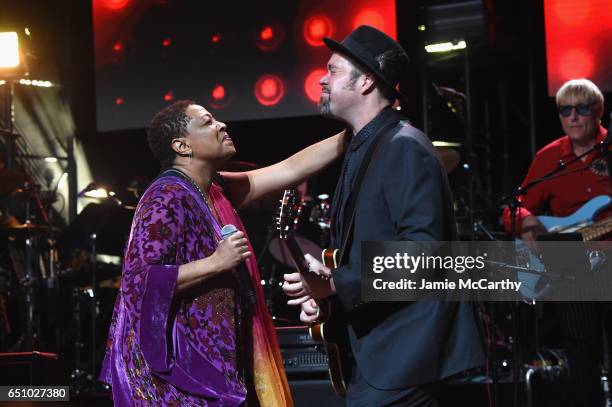 Singer Lisa Fischer performs onstage during "Love Rocks NYC! A Change is Gonna Come: Celebrating Songs of Peace, Love and Hope" A Benefit Concert for...