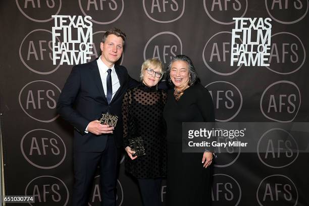 Jeff Nichols, Sarah Green and Tina Tchen attend the Austin Film Society's Texas Film Awards at Austin Studios on March 9, 2017 in Austin, Texas.