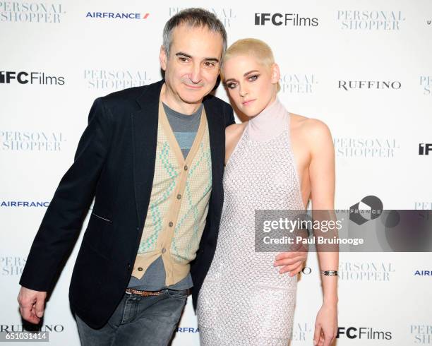 Olivier Assayas and Kristen Stewart attend the "Personal Shopper" New York Premiere at Metrograph on March 9, 2017 in New York City.