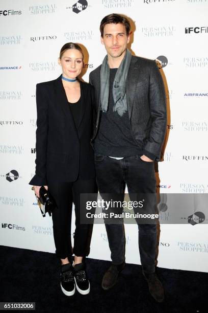 Olivia Palermo and Johannes Huebl attend the "Personal Shopper" New York Premiere at Metrograph on March 9, 2017 in New York City.