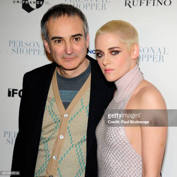 Olivier Assayas and Kristen Stewart attend the "Personal Shopper" New York Premiere at Metrograph on March 9, 2017 in New York City.
