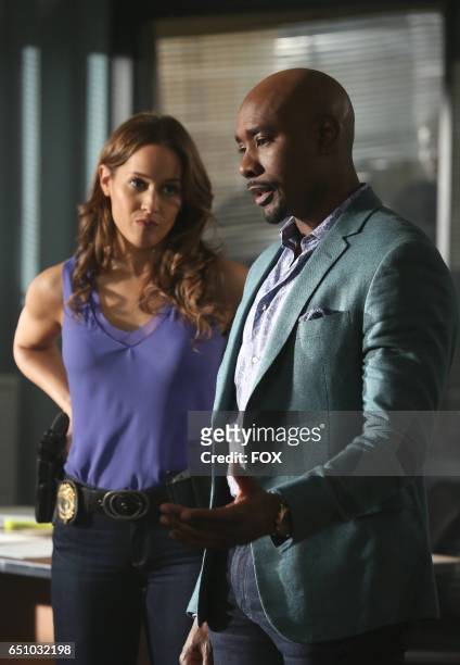 Pictured L-R: Jaina Lee ortiz and Morris Chestnut in the "Clavicle & Closure" episode of ROSEWOOD airing Friday, Feb. 10 on FOX.