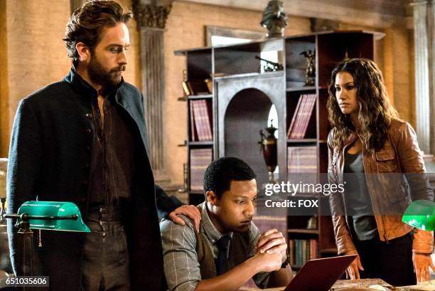 Tom Mison, Jerry MacKinnon and Janina Gavankar in theSick Burn episode of SLEEPY HOLLOW airing Friday, Feb. 24 on FOX.