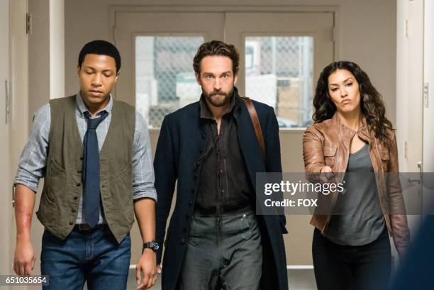 Jerry MacKinnon, Tom Mison and Janina Gavankar in theSick Burn episode of SLEEPY HOLLOW airing Friday, Feb. 24 on FOX.