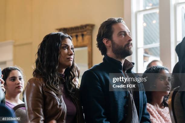 Janina Gavankar and Tom Mison in the The Way of the Gun episode of SLEEPY HOLLOW airing Friday, March 17 on FOX.