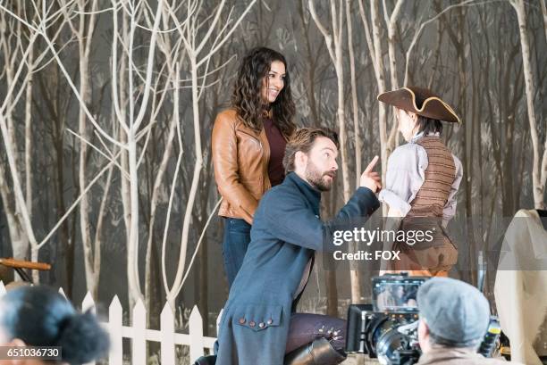 Janina Gavankar, Tom Mison and Oona Jaffe in the The Way of the Gun episode of SLEEPY HOLLOW airing Friday, March 17 on FOX.