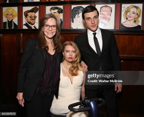 Sally Field, Madison Ferris and Finn Wittrock attend the Broadway Opening Night After Party for "The Glass Menagerie'" at Sardi's on March 9, 2017 in...