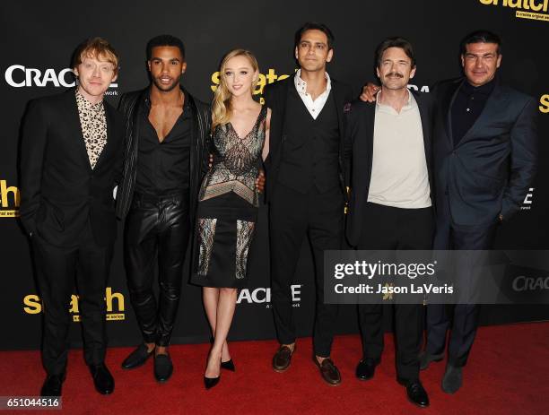 Actors Rupert Grint, Lucien Laviscount, Phoebe Dynevor, Luke Pasqualino, Dougray Scott and Tamer Hassan attend the premiere of "Snatch" at Arclight...