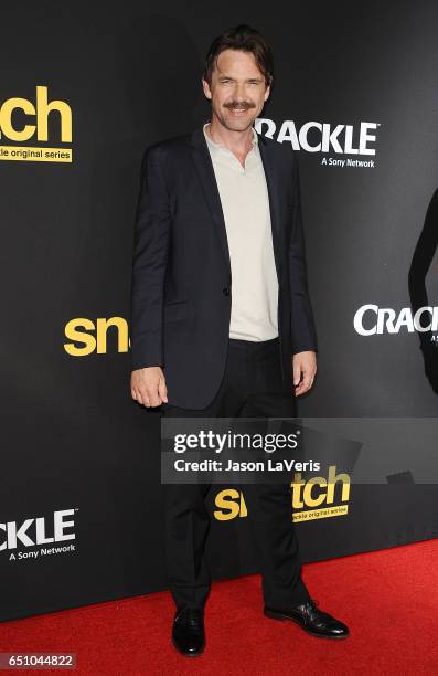 Actor Dougray Scott attends the premiere of "Snatch" at Arclight Cinemas Culver City on March 9, 2017 in Culver City, California.