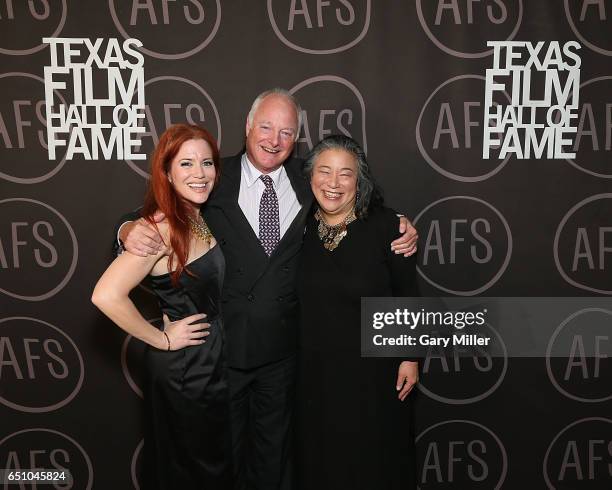 Ingrid Vanderveldt, Stephen Evans-Freke and Tina Tchen attend the Austin Film Society's Texas Film Awards at Austin Studios on March 9, 2017 in...