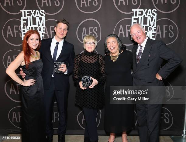 Ingrid Vanderveldt, Jeff Nichols, Sarah Green, Tina Tchen and Stephen Evans-Freke attend the Austin Film Society's Texas Film Awards at Austin...