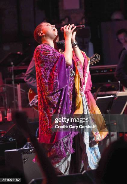 Lisa Fischer performs on stage during "Love Rocks NYC! A Change is Gonna Come: Celebrating Songs of Peace, Love and Hope" A Benefit Concert for God's...