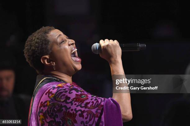 Lisa Fischer performs on stage during "Love Rocks NYC! A Change is Gonna Come: Celebrating Songs of Peace, Love and Hope" A Benefit Concert for God's...