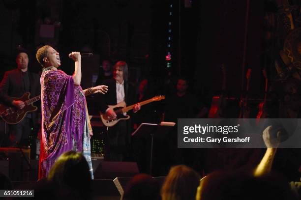 Lisa Fischer performs on stage during "Love Rocks NYC! A Change is Gonna Come: Celebrating Songs of Peace, Love and Hope" A Benefit Concert for God's...