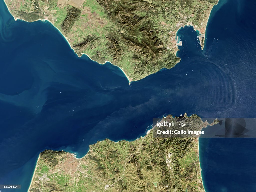 A satellite view of the Strait of Gibraltar