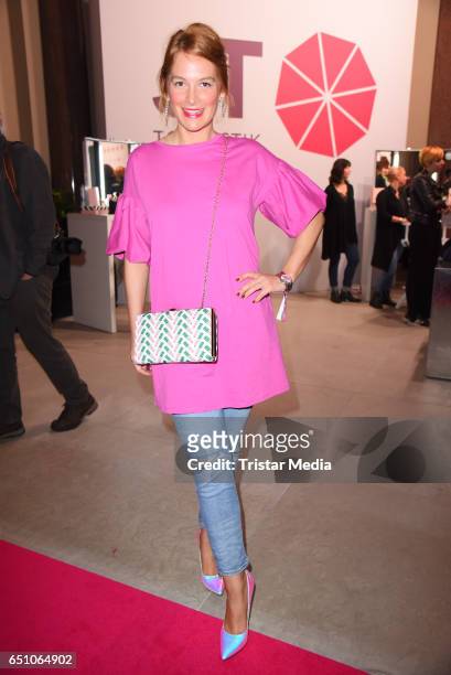 German actress Josephine Thiel attends the JT Touristik Pink Carpet party at Hotel De Rome on March 9, 2017 in Berlin, Germany.